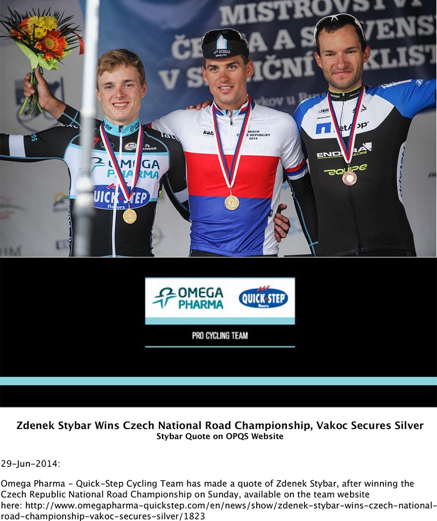 Zdenek Stybar Wins Czech National Road Championship Vakoc Secures Silver